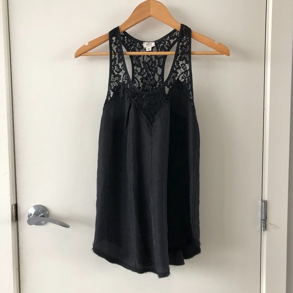 Aritzia Wilfred Silk + Lace Black Racerback XXS - Picture 1 of 8